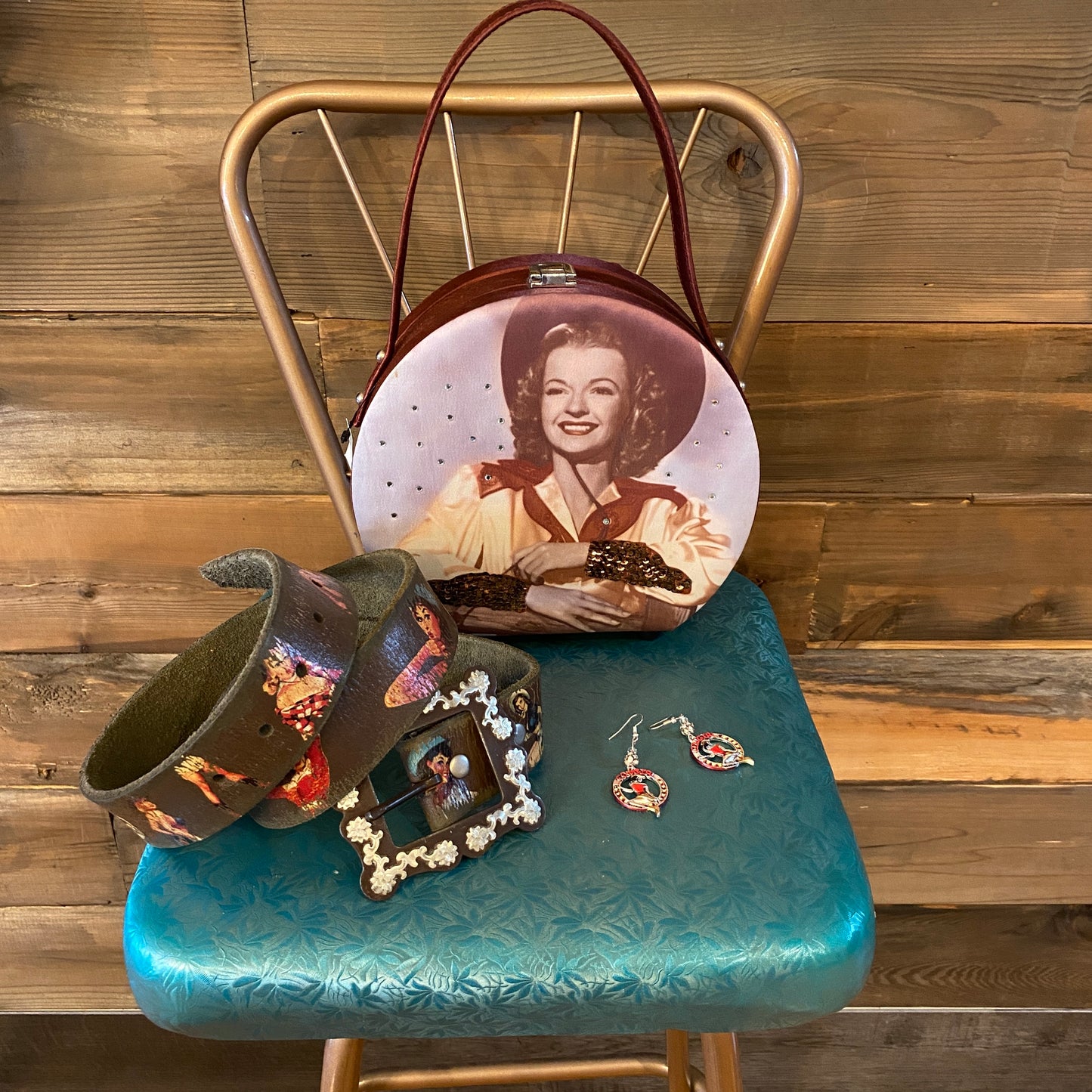 Dale Evans Sequined PillBox Handbag