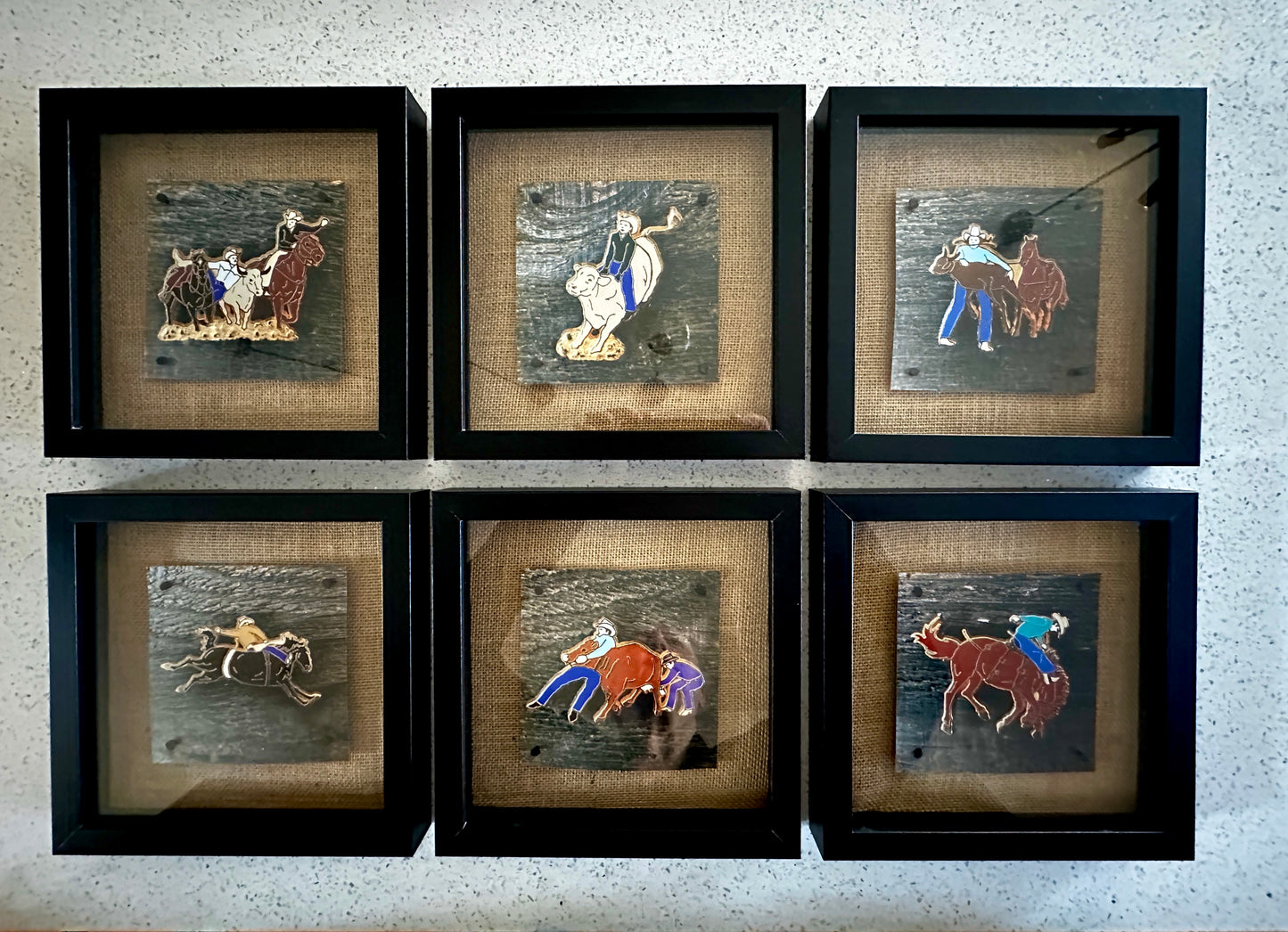 Box Framed Rodeo Pin Prints