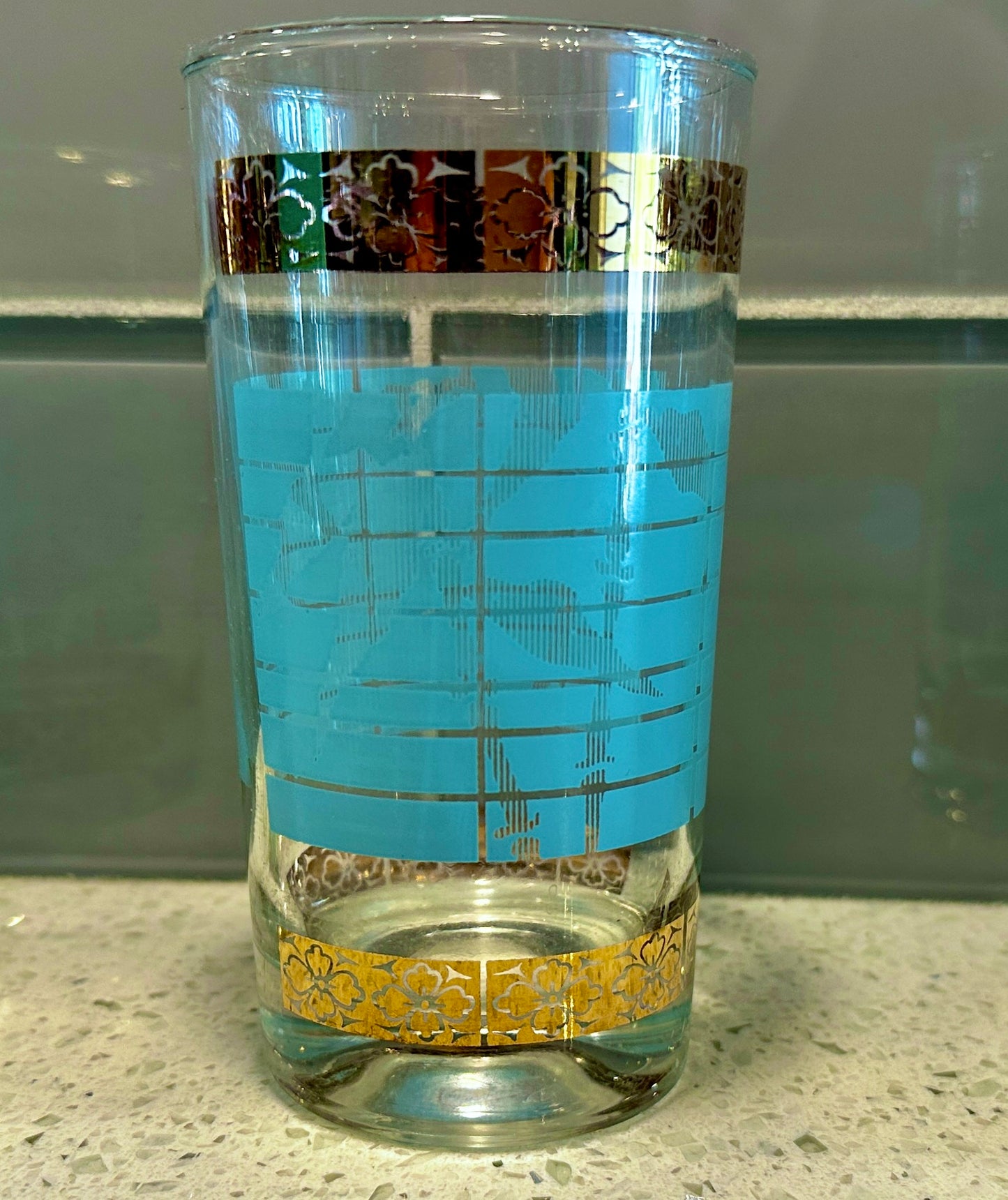 Turquoise Tiki Glass Set