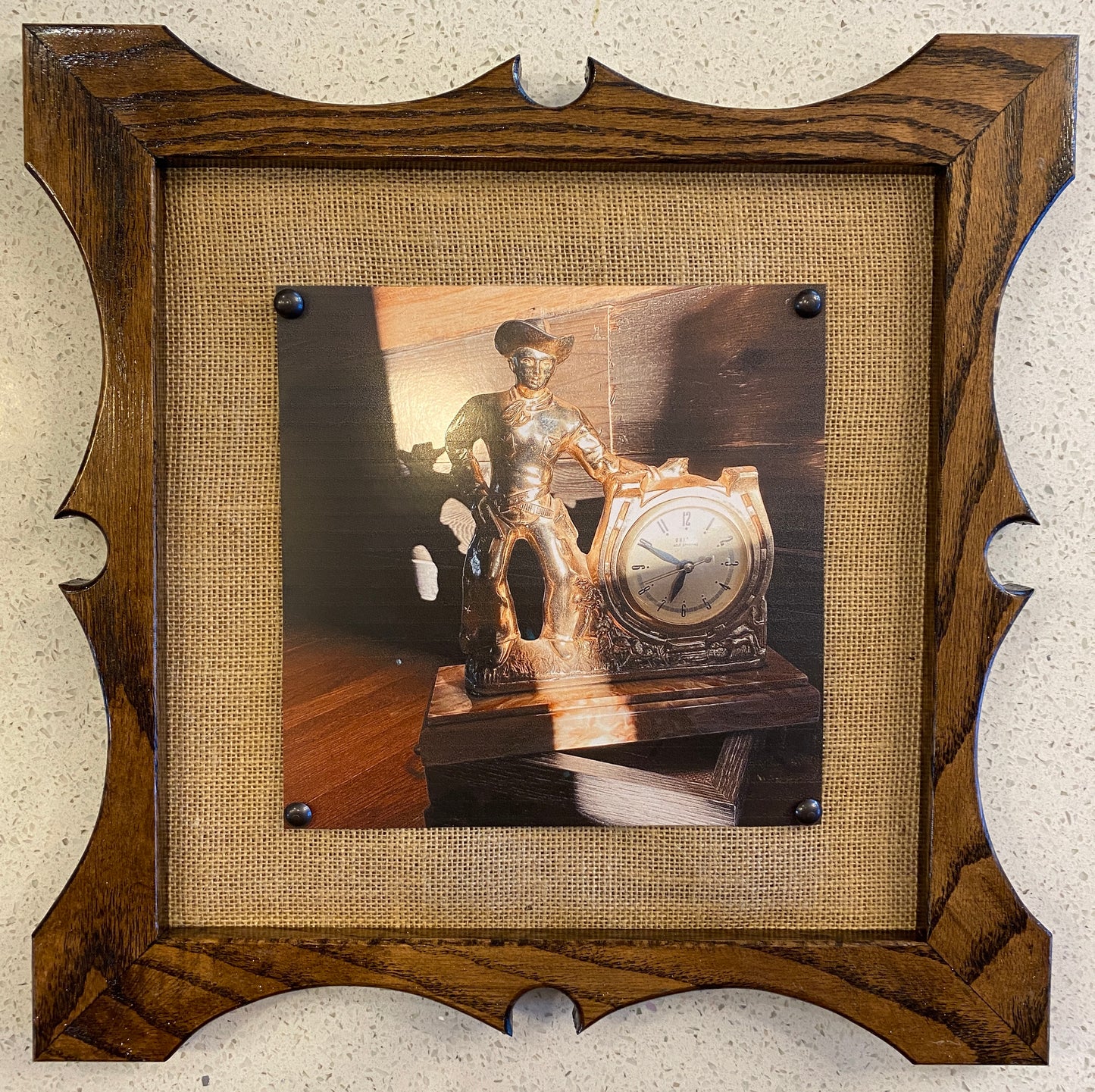 Framed Cowboy Clock Print