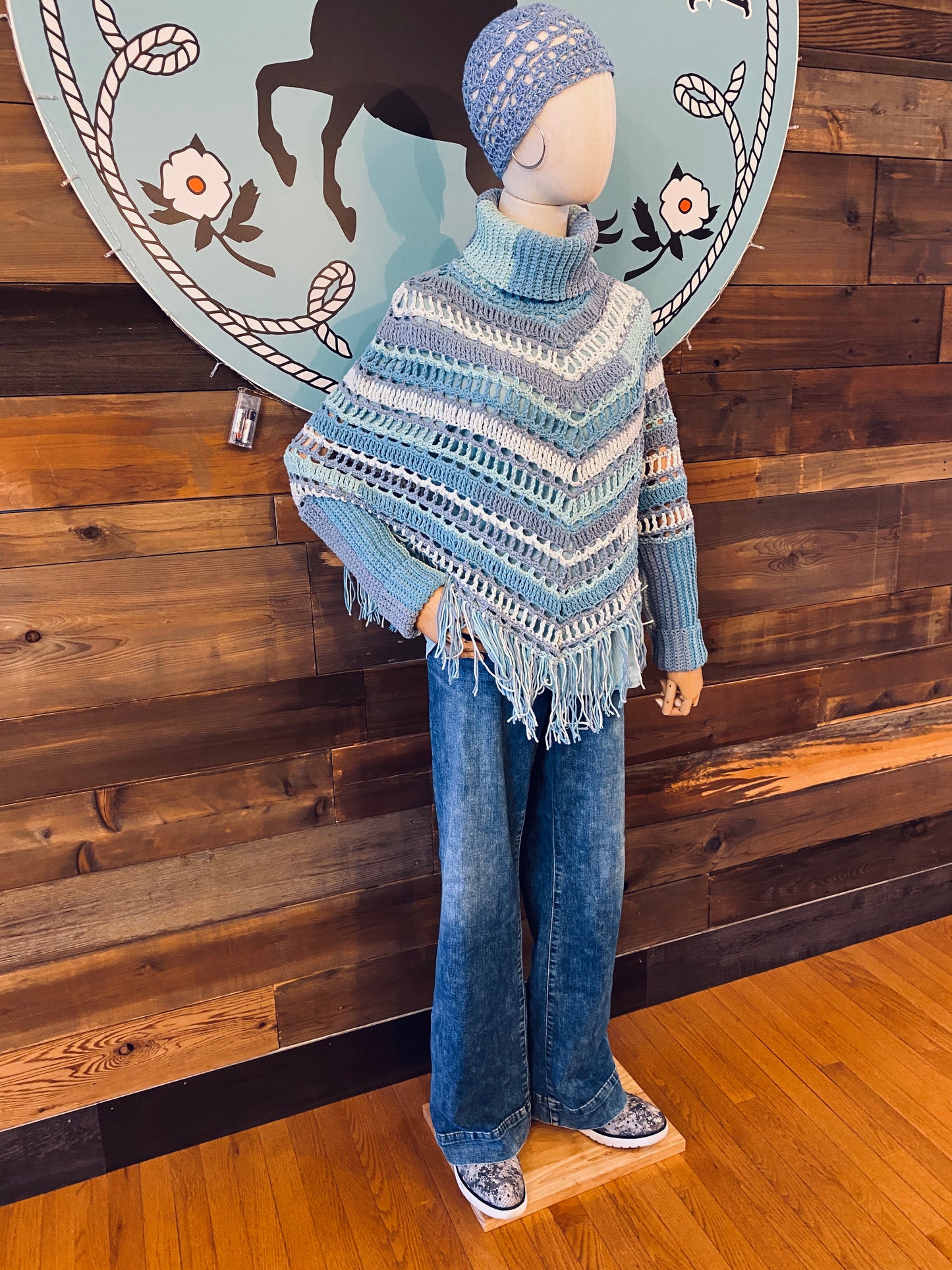 Icy Blue Poncho