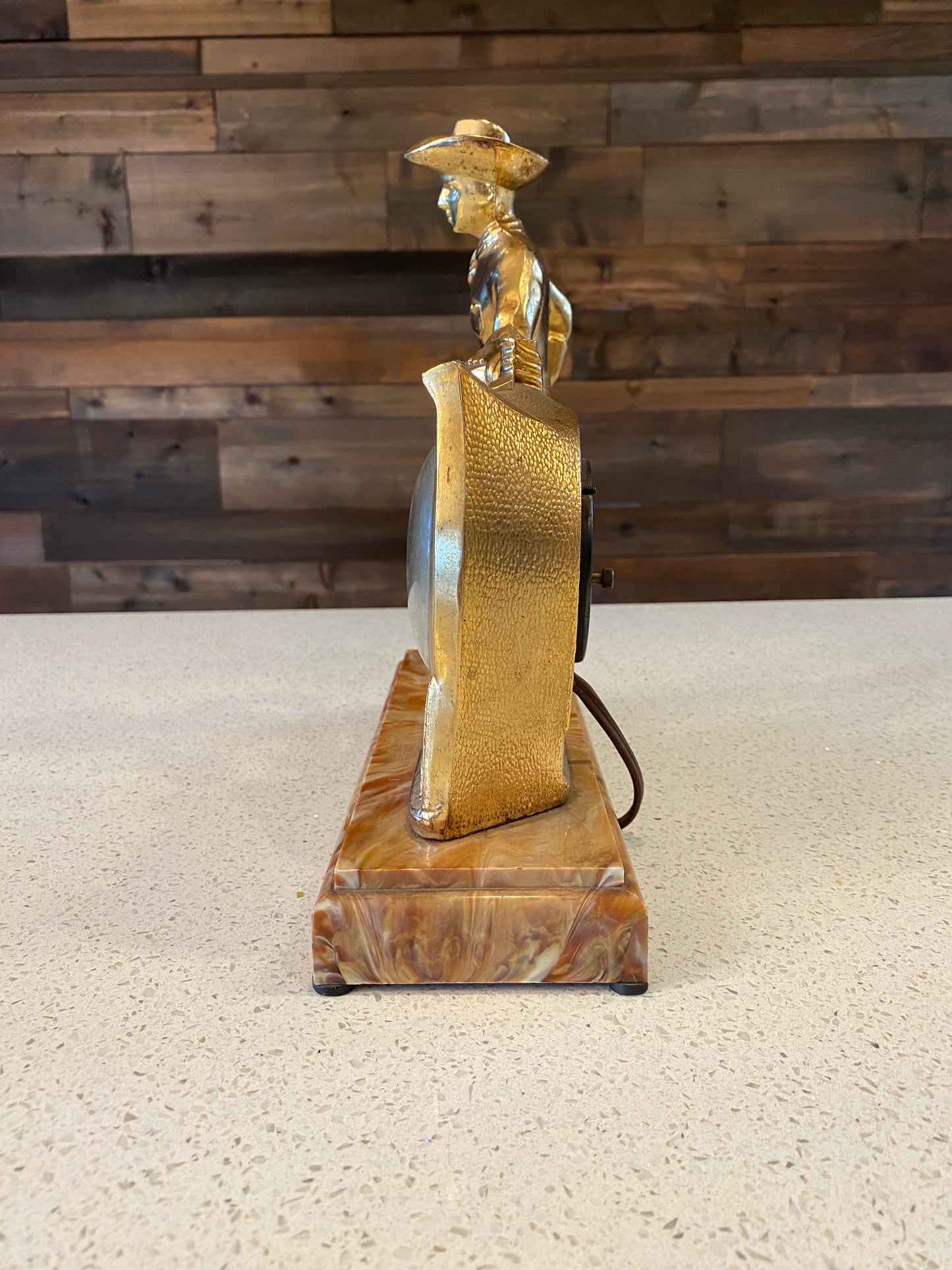 Brass Cowboy Clock