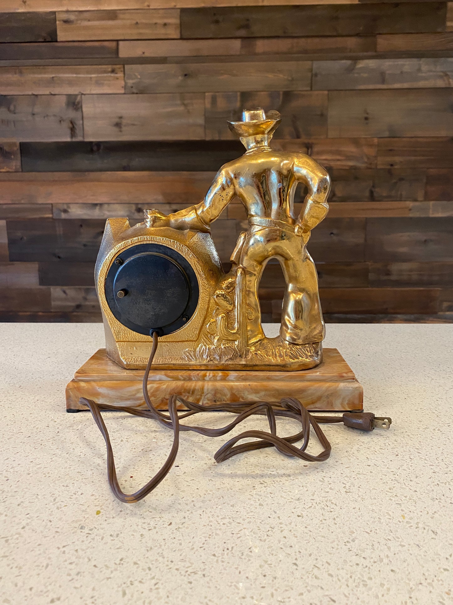 Brass Cowboy Clock