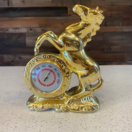 Brass Horse Thermometer