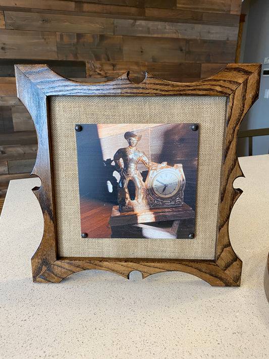 Framed Cowboy Clock Print