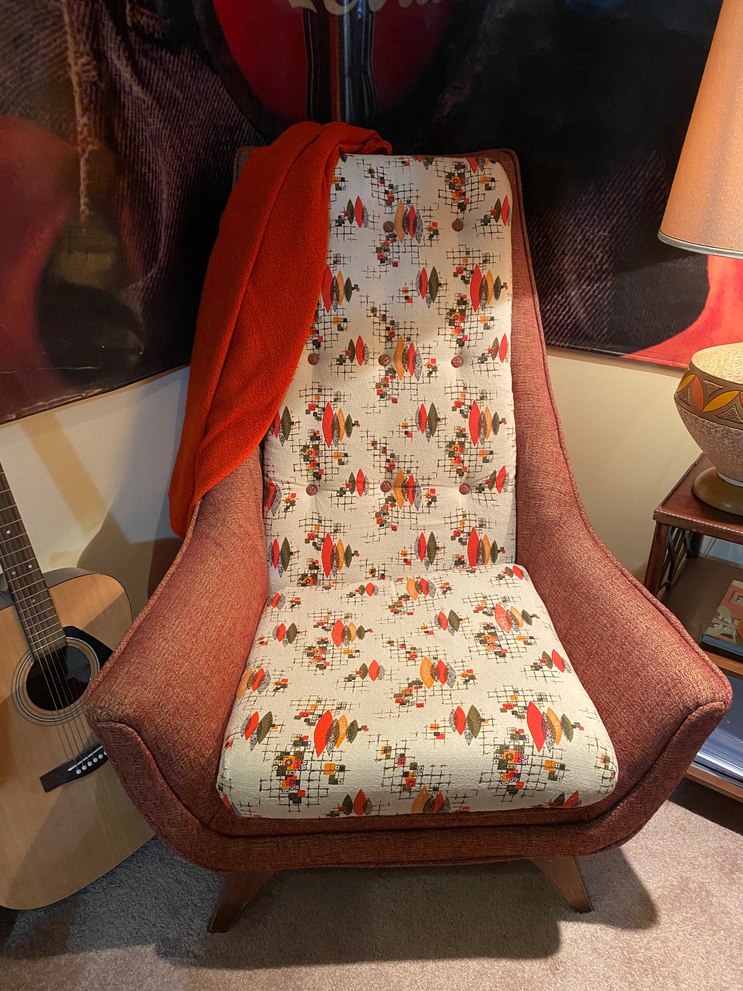 Framed Vintage Chair Fabric Print