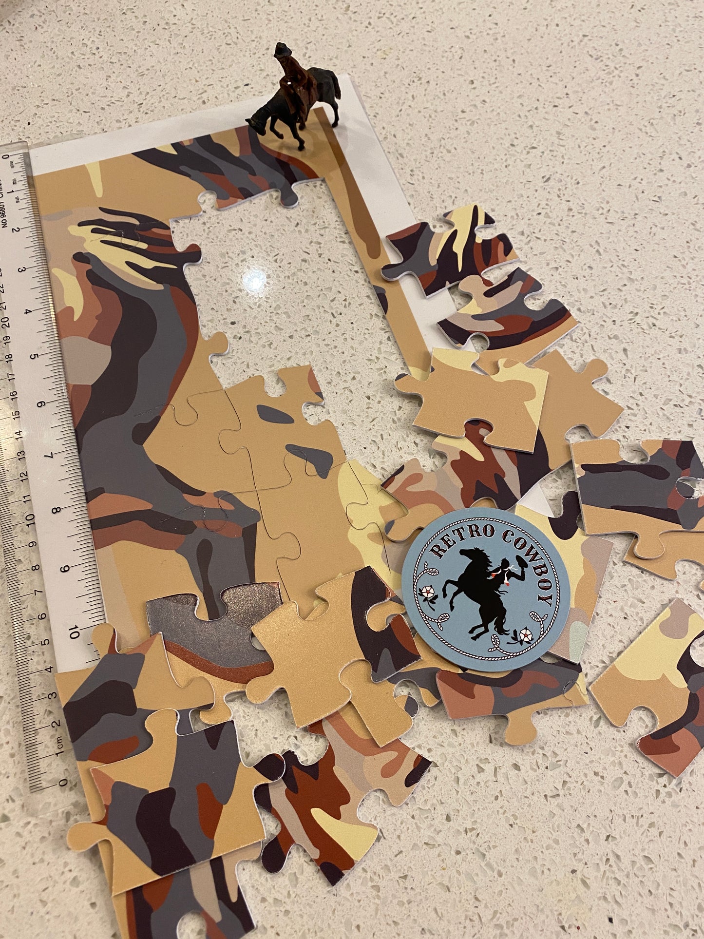 Buckin' Bronco Paint By Number Outline Jigsaw