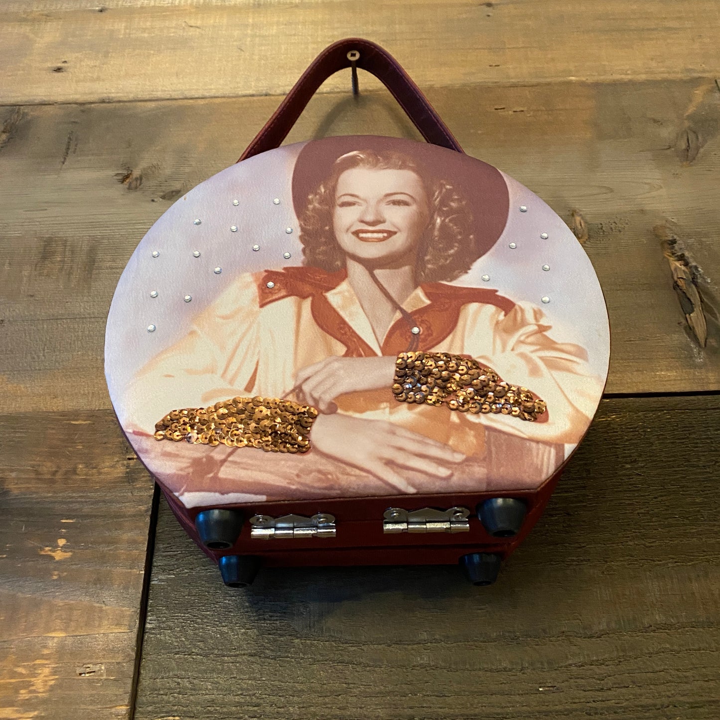 Dale Evans Sequined PillBox Handbag