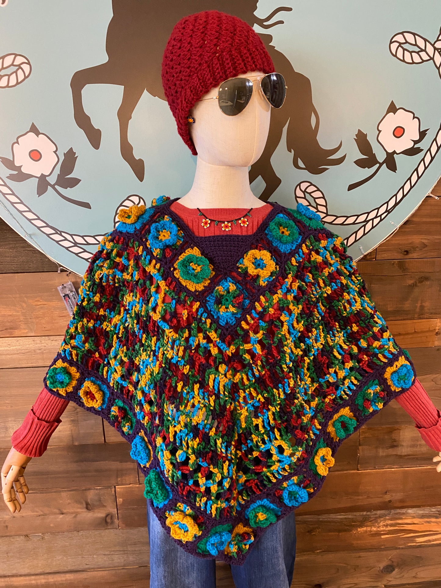 Granny Square Edge Poncho