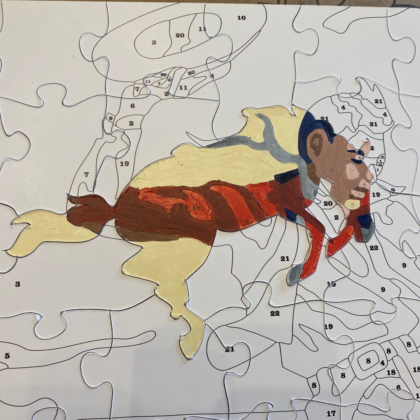 Hold 'Em Cowboy Paint By Number Outline Jigsaw