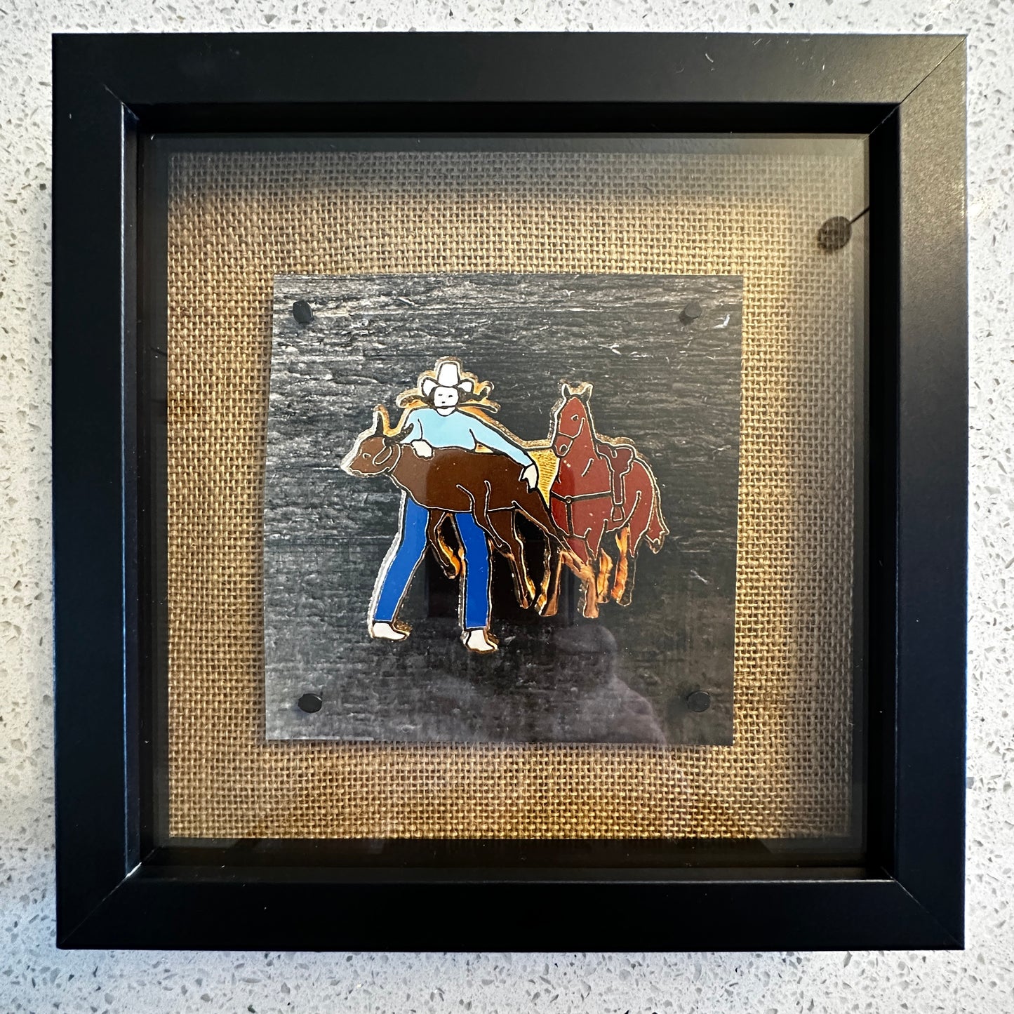 Box Framed Rodeo Pin Prints